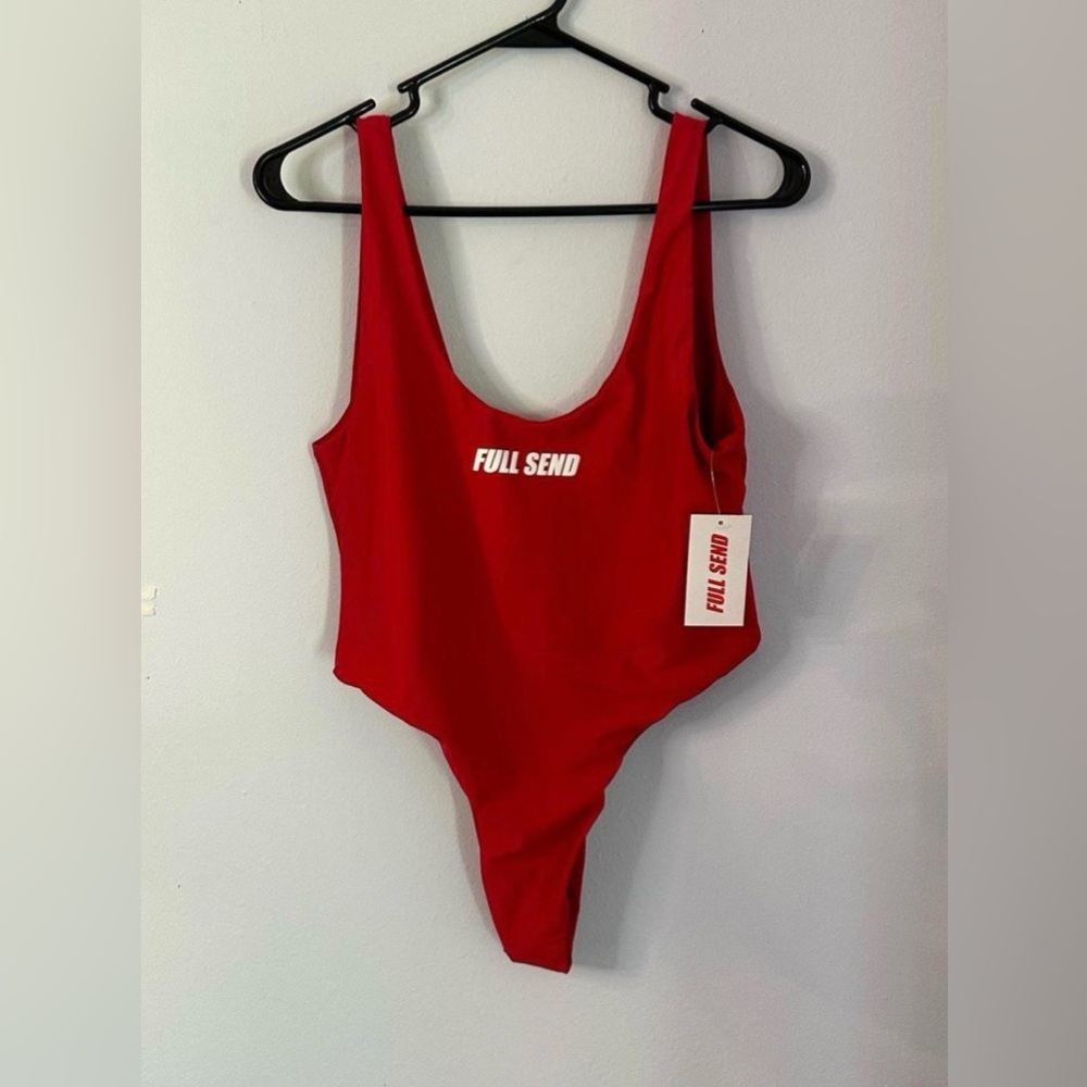 FULL SEND XS Red One-Piece Swimsuit NWT - Retail $100!